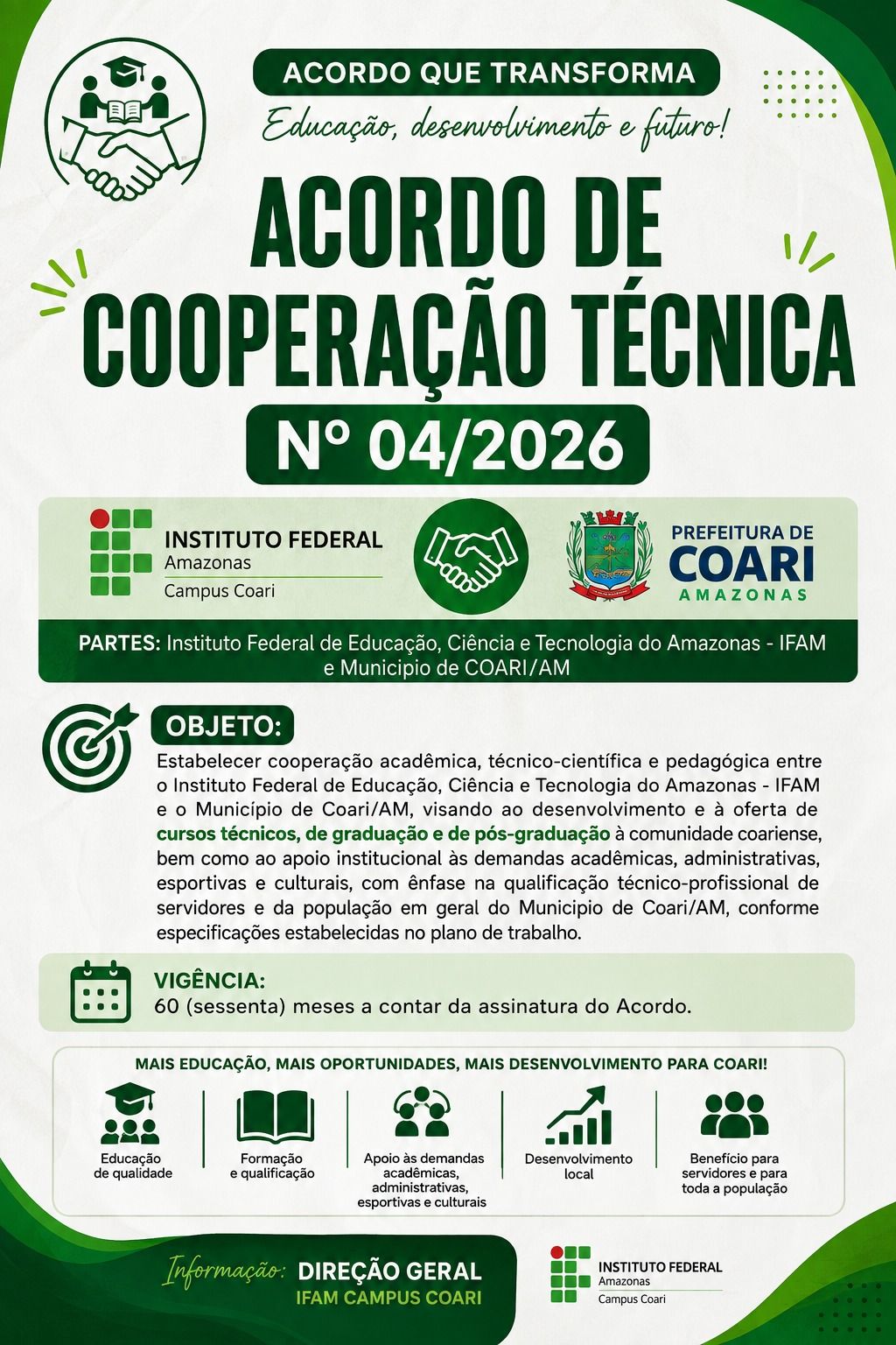 Acordo de Cooperação Técnica com o Município de Coari
